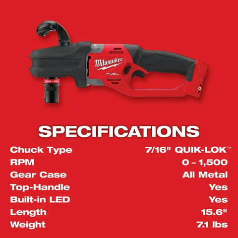 Milwaukee 2808-20 M18 FUEL Hole Hawg Right Angle Drill w/Quik-Lok - Bare Tool