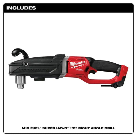 Milwaukee 2809-20 M18 FUEL Super Hawg 1/2" Right Angle Drill - Bare Tool