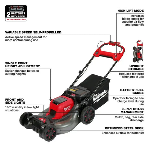 Milwaukee 2823-80 M18 FUEL 21" Self-Propelled Dual Battery Mower (Reconditioned)