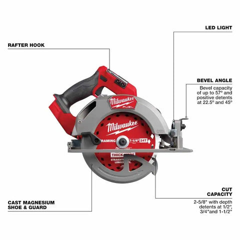 Milwaukee 2834-20 M18 FUEL 7-1/4” Circular Saw (Tool Only)