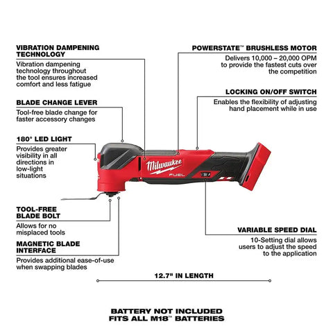 Milwaukee 2836-20 M18 FUEL™ Oscillating Multi-Tool (Bare-Tool)