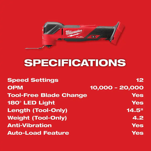Milwaukee 2836-20 M18 FUEL™ Oscillating Multi-Tool (Bare-Tool)