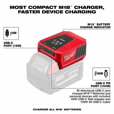 Milwaukee 2847-20 M18 TOP-OFF Charger & Power Supply