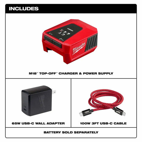 Milwaukee 2847-20 M18 TOP-OFF Charger & Power Supply