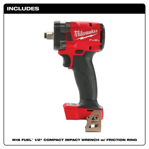 Milwaukee  2855-20  "M18 FUEL™ 1/2 " Compact Impact Wrench w/ Friction Ring Bare Tool "