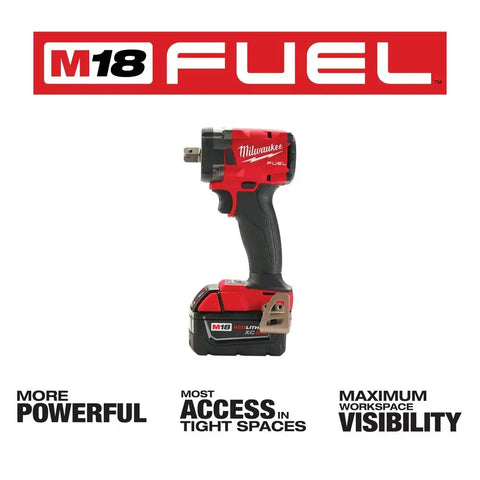 Milwaukee 2855P-22 M18 FUEL™ 1/2" Compact Impact Wrench w/ Pin Detent Kit