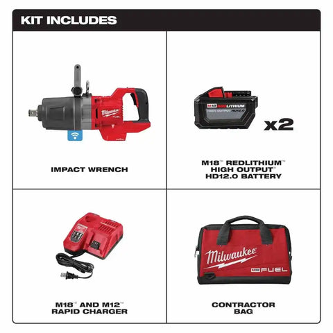 Milwaukee 2868-22HD M18 FUEL 1" D-Handle High Torque Impact Wrench w/ ONE-KEY Kit