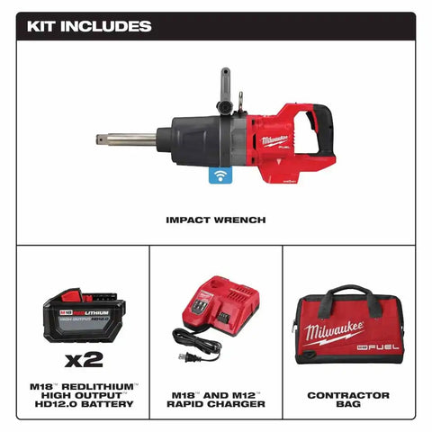 Milwaukee  2869-22HD M18 FUEL™ 1" D-Handle Ext. Anvil High Torque Impact Wrench w/ ONE-KEY™