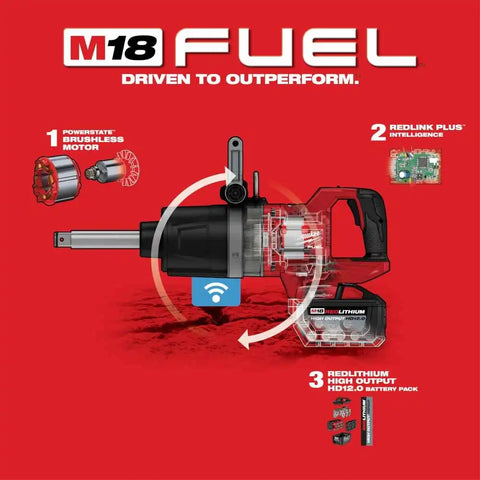 Milwaukee  2869-22HD M18 FUEL™ 1" D-Handle Ext. Anvil High Torque Impact Wrench w/ ONE-KEY™