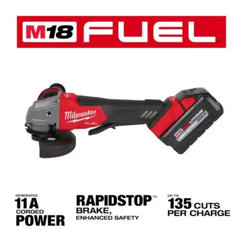 Milwaukee 2880-21F M18 FUEL 4-1/2" / 5" Grinder Paddle Switch, No-Lock + Forge Kit