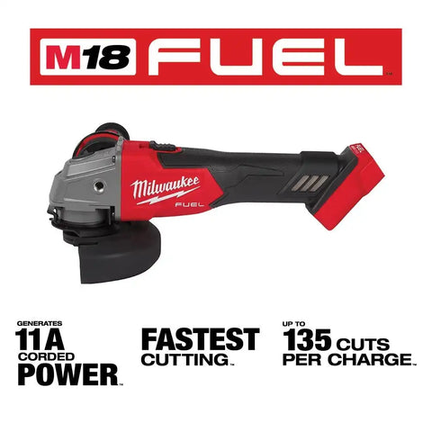 Milwaukee 2881-20 M18 FUEL™ 4-1/2" / 5" Grinder Slide Switch, Lock-On