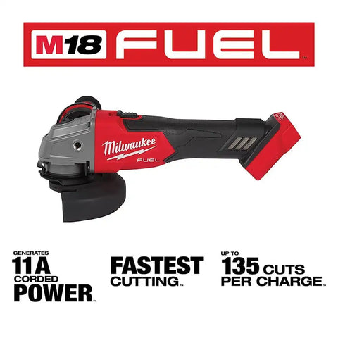 Milwaukee 2881-20 M18 FUEL™ 4-1/2" / 5" Grinder Slide Switch, Lock-On