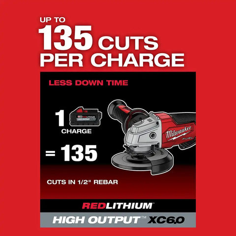 Milwaukee 2881-20 M18 FUEL™ 4-1/2" / 5" Grinder Slide Switch, Lock-On