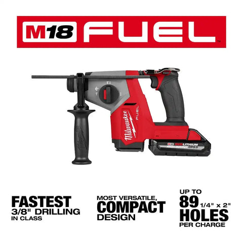 Milwaukee 2908-22DE M18 FUEL 5/8" SDS Plus Rotary Hammer w/ Dust Extractor Kit