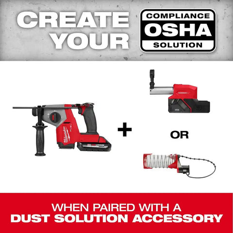 Milwaukee 2908-22DE M18 FUEL 5/8" SDS Plus Rotary Hammer w/ Dust Extractor Kit