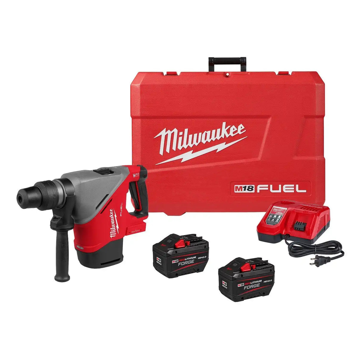 Milwaukee 2917-22HD M18 FUEL 1-9/16" SDS Max Rotary Hammer Kit with ONE KEY (2 Batteries, Charger)