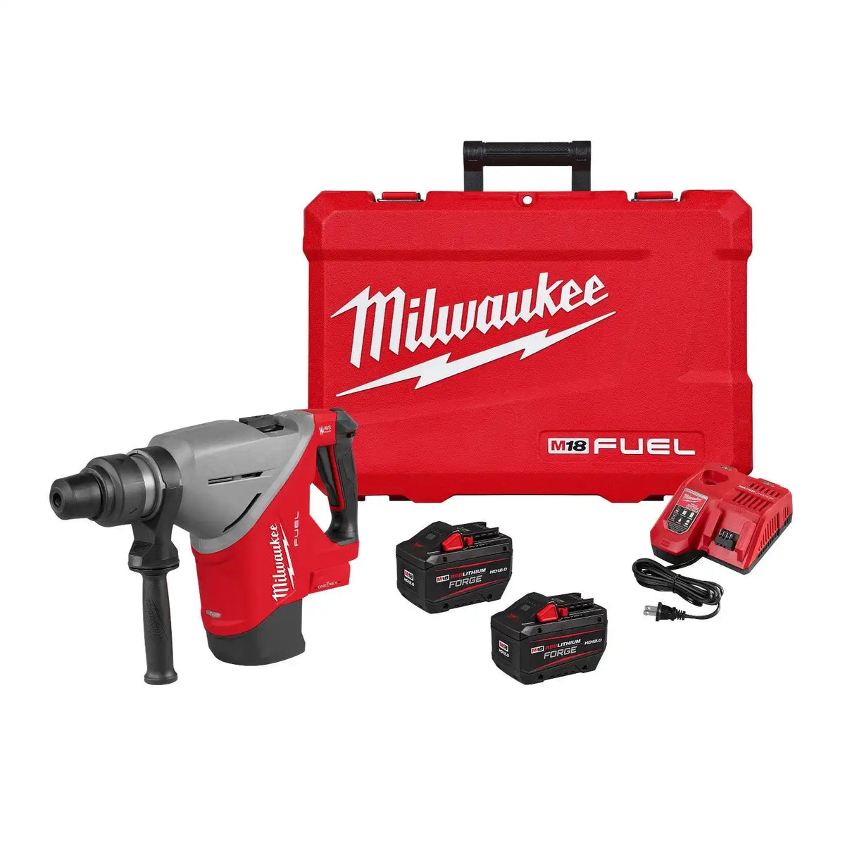Milwaukee 2918-22HD M18 FUEL 1-3/4" SDS MAX Rotary Hammer Kit with ONE-KEY (2 Batteries, Charger)