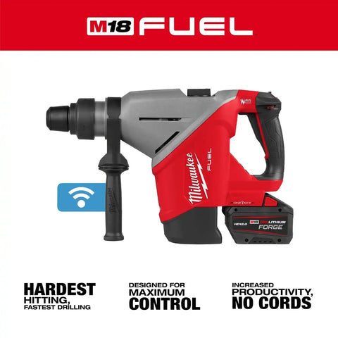 Milwaukee 2918-22HD M18 FUEL 1-3/4" SDS MAX Rotary Hammer Kit with ONE-KEY (2 Batteries, Charger)