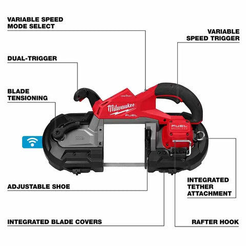 Milwaukee 2929S-20 M18 FUEL Deep Cut Dual Trigger Band Saw w/ ONE-KEY