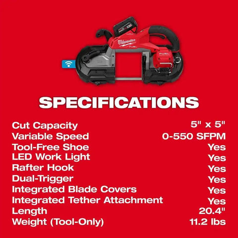 Milwaukee 2929S-22 M18 FUEL Dual Trigger Deep Cut Band Saw Kit