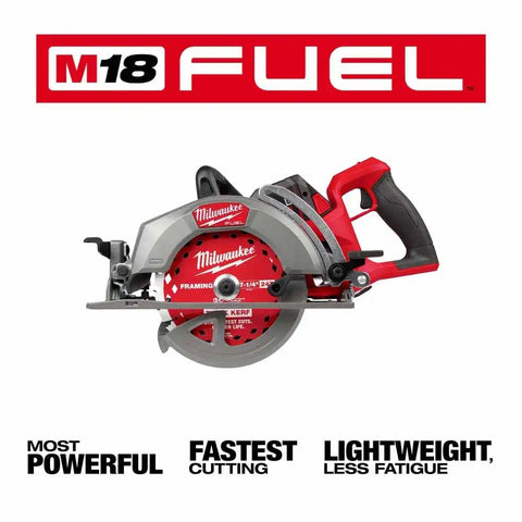 Milwaukee 2930-21HD M18 FUEL 7-1/4" Rear Handle Circular Saw Kit with 12.0Ah Battery/Rapid Charger