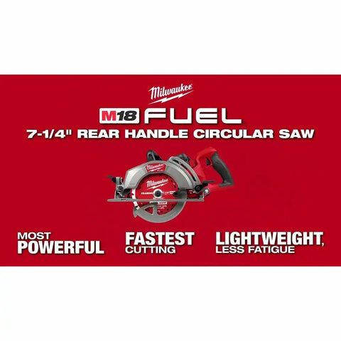 Milwaukee 2930-21HD M18 FUEL 7-1/4" Rear Handle Circular Saw Kit with 12.0Ah Battery/Rapid Charger