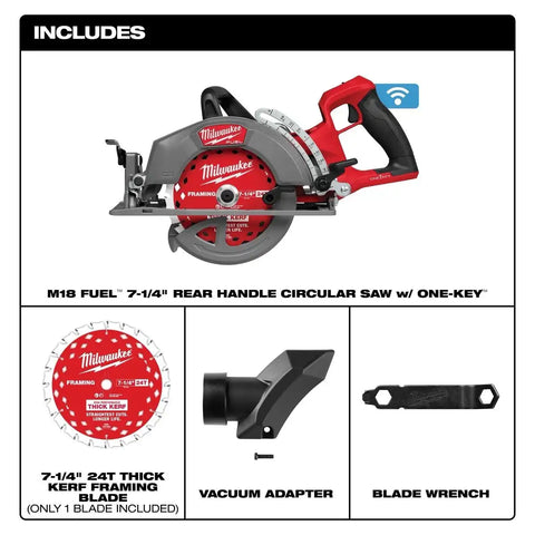 Milwaukee 2931-20 M18 FUEL 7-1/4" Rear Handle Circular Saw with ONE-KEY Tool Only