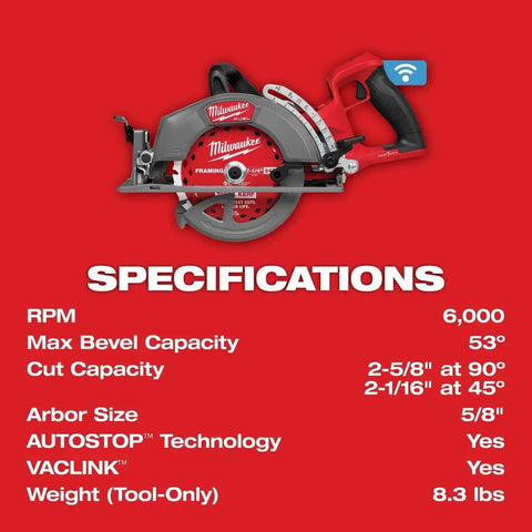 Milwaukee 2931-20 M18 FUEL 7-1/4" Rear Handle Circular Saw with ONE-KEY Tool Only
