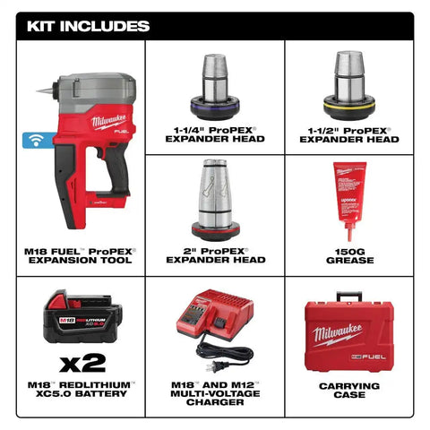 Milwaukee 2932-22XC M18 FUEL™ 2" ProPEX® Expander Kit w/ ONE-KEY™