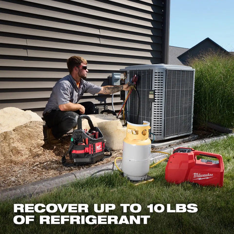 Milwaukee 2938-21 M18 Brushless Refrigerant Recovery Machine Kit with 12.0Ah Battery and Rapid Charger (2 Mesh Filter Screens)