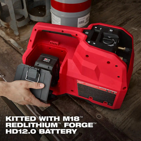 Milwaukee 2938-21 M18 Brushless Refrigerant Recovery Machine Kit with 12.0Ah Battery and Rapid Charger (2 Mesh Filter Screens)