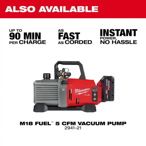 Milwaukee 2938-21 M18 Brushless Refrigerant Recovery Machine Kit with 12.0Ah Battery and Rapid Charger (2 Mesh Filter Screens)