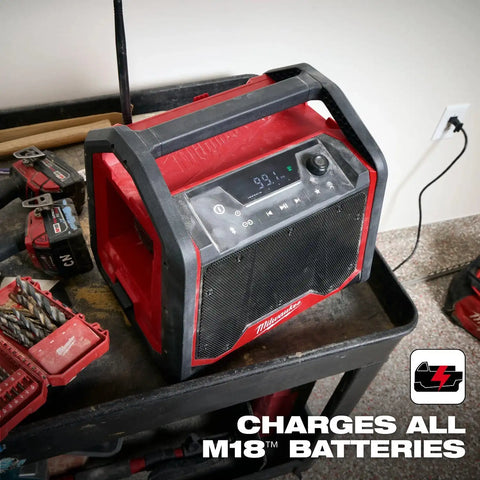 Milwaukee 2956-20 M18 Bluetooth Jobsite Radio and Charger with AUDIO-LINK and USB-C