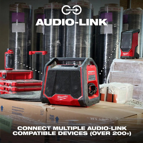 Milwaukee 2956-20 M18 Bluetooth Jobsite Radio and Charger with AUDIO-LINK and USB-C