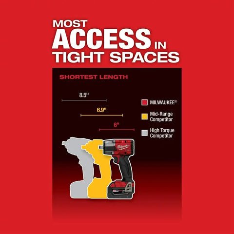 Milwaukee 2962-80 M18 FUEL™ 1/2" Mid-Torque Impact Wrench w/ Friction Ring Bare Tool (Reconditioned)