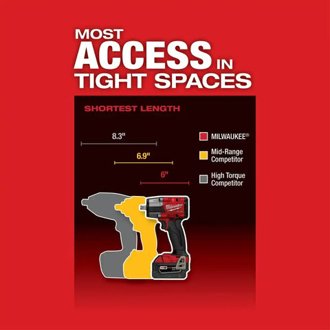 Milwaukee 2962P-20 M18 FUEL™ 1/2" Mid-Torque Impact Wrench w/ Pin Detent Bare Tool