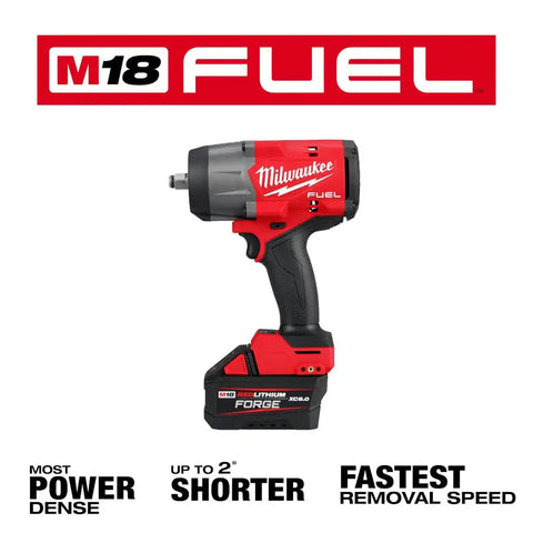Milwaukee 2967-21F M18 FUEL 1/2" High Torque Impact Wrench w/ Friction Ring REDLITHIUM FORGE Kit