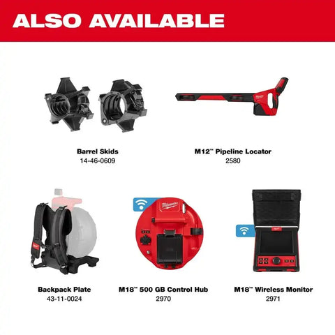 Milwaukee 2972-20 M18 100' Flexible Pipeline Inspection Reel