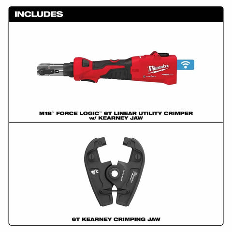 Milwaukee 2978-20K M18 FORCE LOGIC 6T Linear Utility Crimper w/ Kearney Jaw