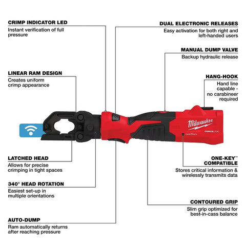 Milwaukee 2979-20 M18 FORCE LOGIC 6T Latched Linear Utility Crimper Tool Only (No Battery)
