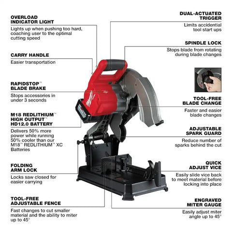 Milwaukee 2990-21HD M18 FUEL™ 14" Abrasive Chop Saw