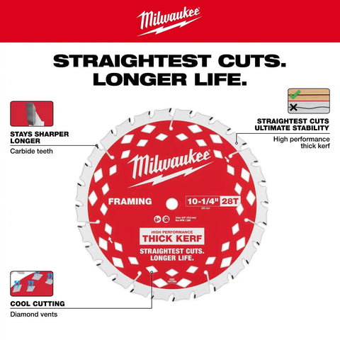Milwaukee 3026-21HD M18 FUEL 10-1-4" Rear Handle Circular Saw Kit with Rapid Charger (12.0Ah Battery)