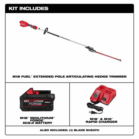 Milwaukee 3035-21 M18 FUEL Extended Pole Articulating Hedge Trimmer Kit