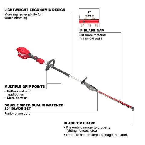 Milwaukee 3043-20 M18 FUEL Short Pole Hedge Trimmer