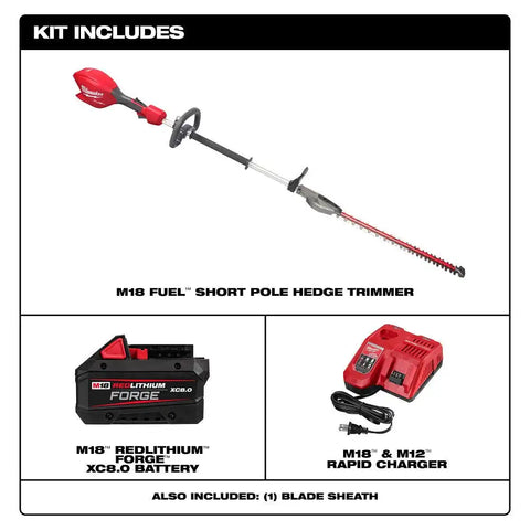 Milwaukee 3043-21 M18 FUEL Short Pole Hedge Trimmer Kit