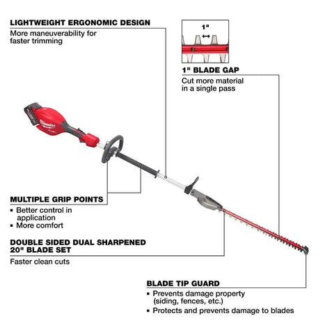 Milwaukee 3043-21 M18 FUEL Short Pole Hedge Trimmer Kit