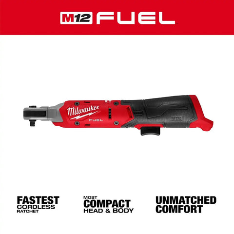 Milwaukee 3052-20 M12 FUEL 1/4 Inch Cordless Ratchet, 550 RPM, 45 ft-lbs, Compact Head (Bare Tool)