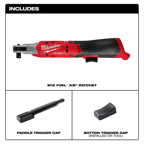 Milwaukee 3053-20 M12 FUEL 3/8 Inch Cordless Ratchet Bare Tool (No Battery or Charger)