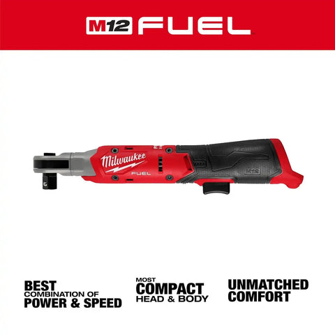 Milwaukee 3054-20 M12 FUEL 1/2 Inch Cordless Ratchet, 300 RPM, 80 ft-lbs, Compact Head (Bare Tool)