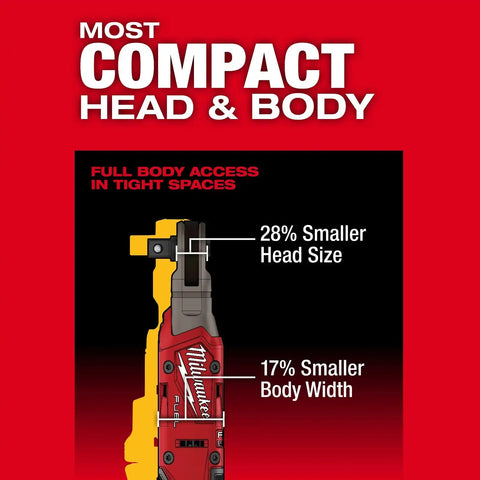 Milwaukee 3054-21 M12 FUEL 1/2 Inch Ratchet Kit with 80 ft-lbs torque and 300 RPM (2.5Ah Battery)